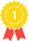 Gold medal with number 1